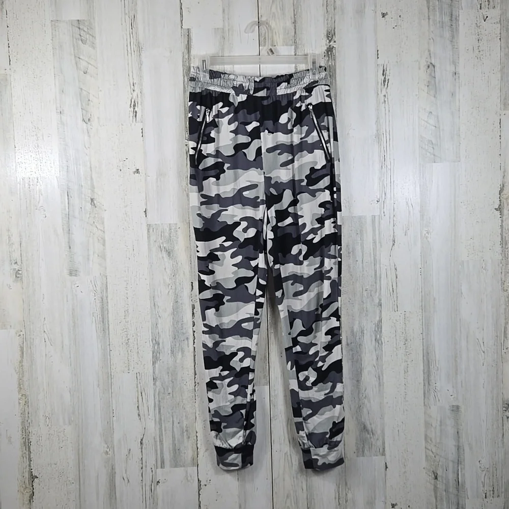 eye candy gray camo leggings with zipper pockets women's plus size 1X